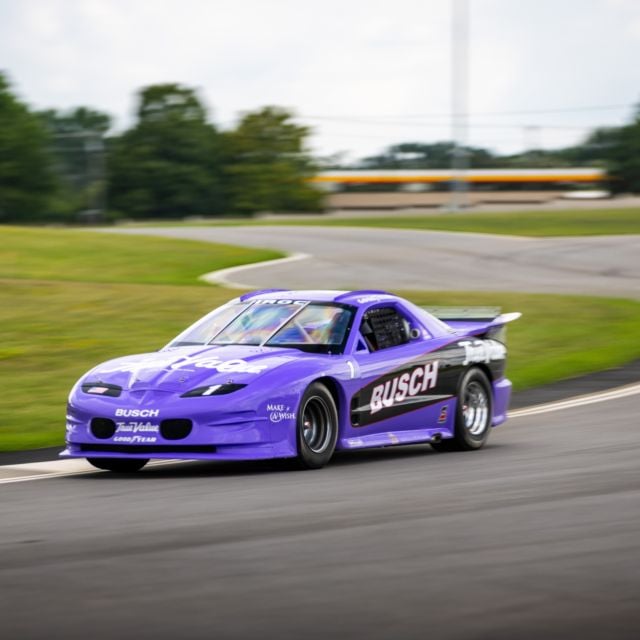 Kurt Busch’s IROC car hits the Ten Tenths Circuit during testing ahead of the 2026 Heritage Invitational, set for April 9–11.